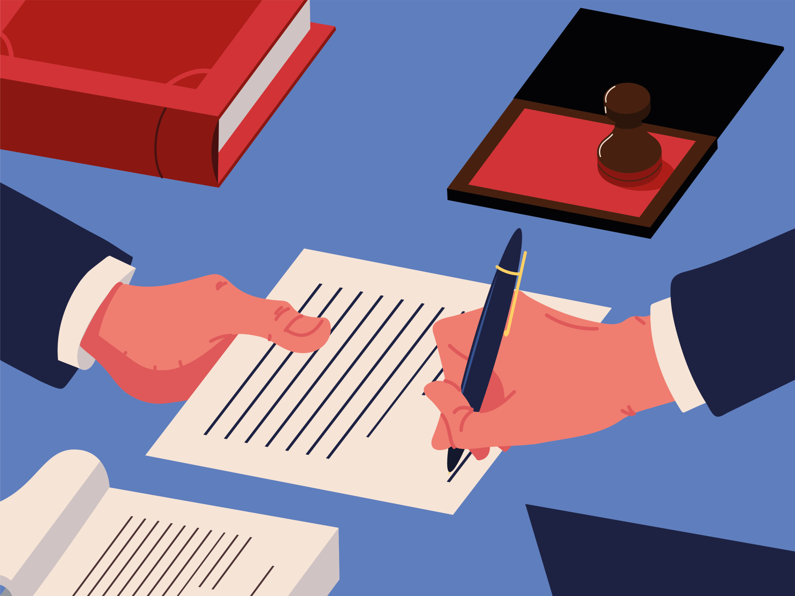 notary legal documents and signed agreement